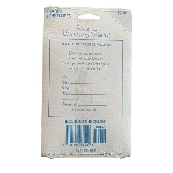 Vintage Am. Greetings Girl Mermaid Birthday Party Set Invitations Gift Wrap Bags - Picture 3 of 8